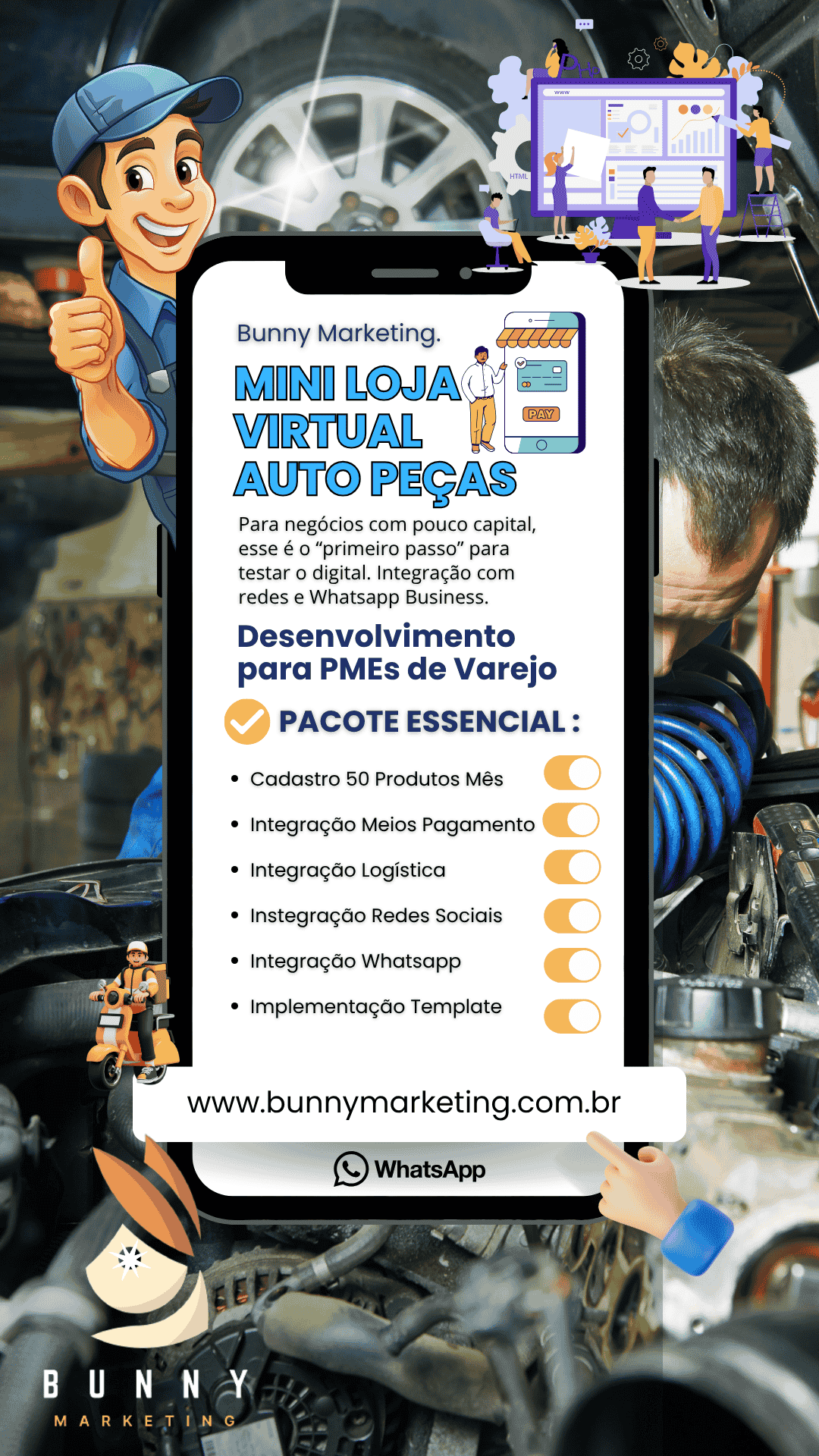 Mini Loja Virtual para Auto Peças Bunny Marketing