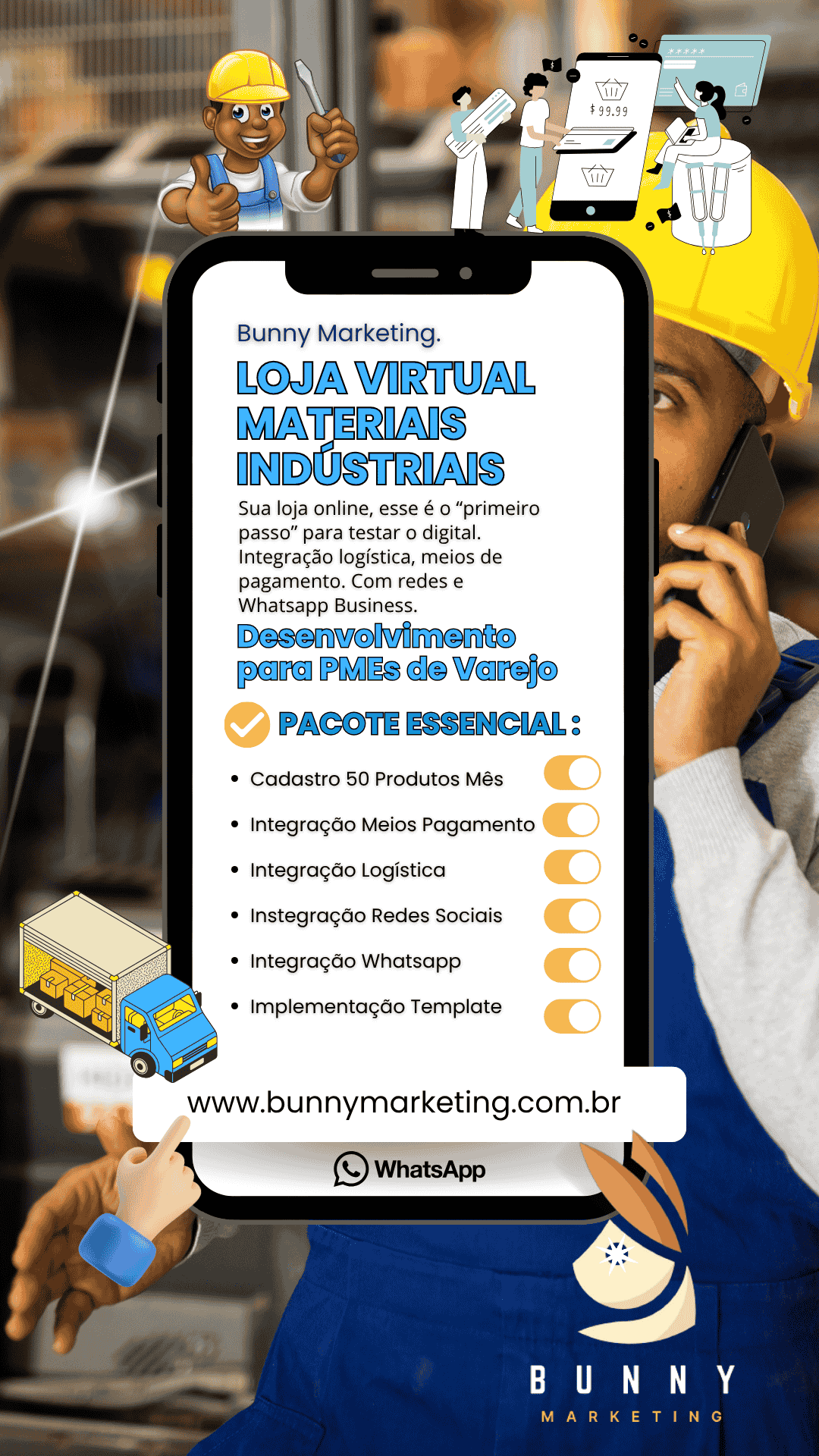 Mini Loja Virtual para Auto Peças Bunny Marketing